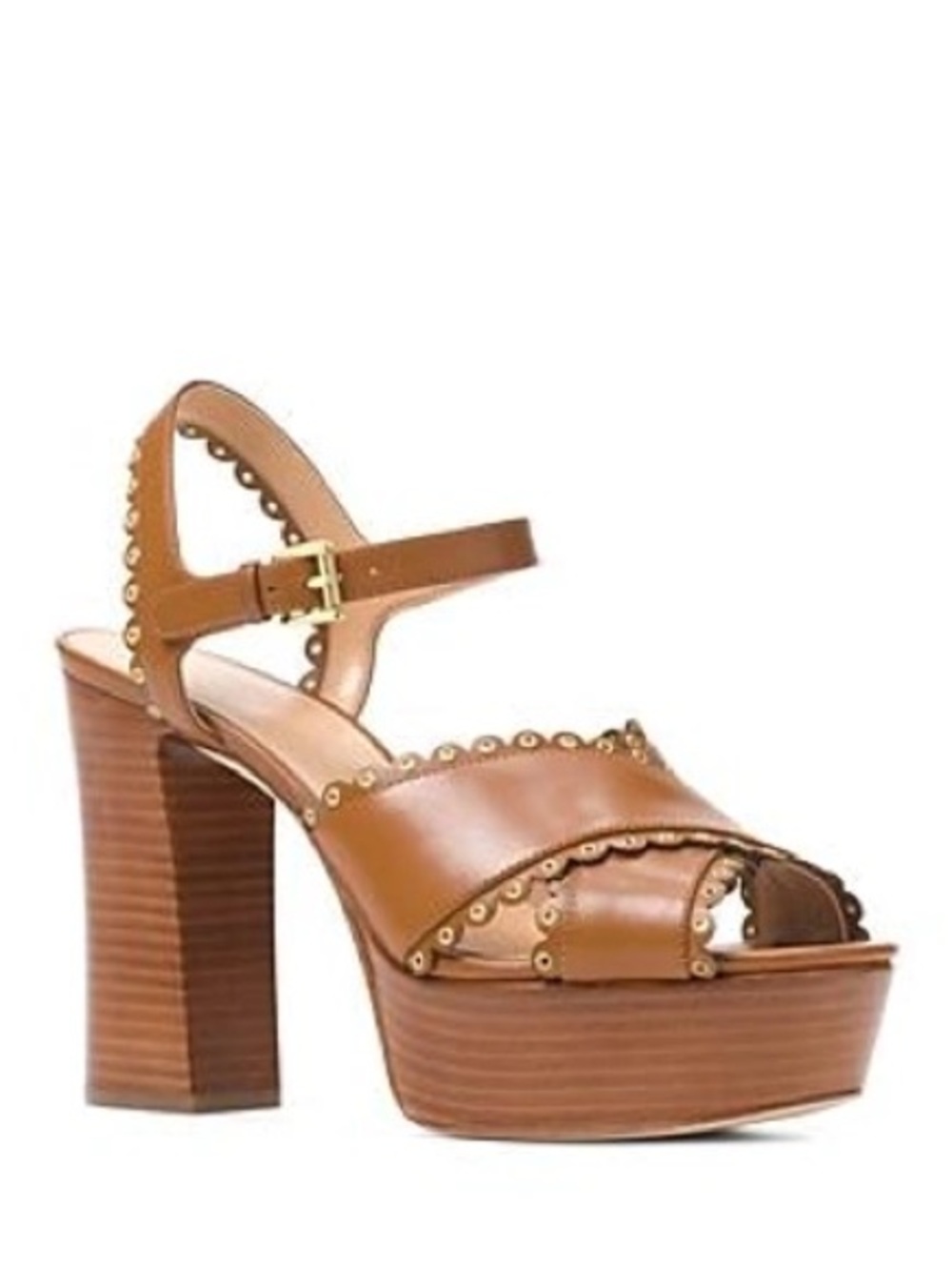 MICHAEL Michael Kors Brown Scalloped Platform Sandals